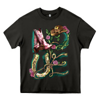 Asphalt Love boots horseshoe Heavy Core Tee - HowdyJamesFarm