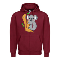 Burgundy kids cute koala bear   for children kids koala bear Zipper Hoodie - linhVisuals