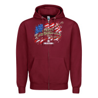 Burgundy world of tanks veterans day collection (t26e3 eagle 7) t shirt Zipper Hoodie - linhVisuals