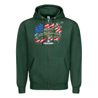 Sports Green world of tanks veterans day collection (t26e3 eagle 7) t shirt Zipper Hoodie - linhVisuals