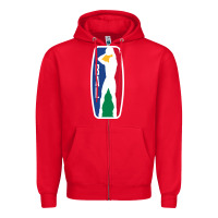 Red basketball africa league Zipper Hoodie - linhVisuals