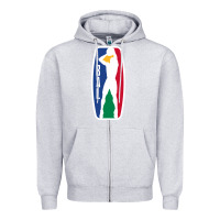 Heather Grey basketball africa league Zipper Hoodie - linhVisuals