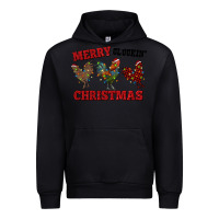 Black Merry Cluckin' Christmas Urban Hoodie - RanaPortraitStore
