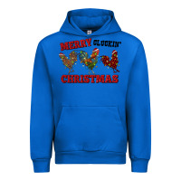 Cobalt Merry Cluckin' Christmas Urban Hoodie - RanaPortraitStore