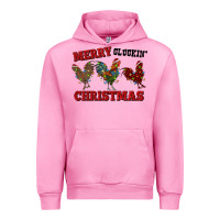 Fuchsia Pink Merry Cluckin' Christmas Urban Hoodie - RanaPortraitStore