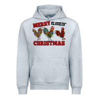 Heather Grey Merry Cluckin' Christmas Urban Hoodie - RanaPortraitStore