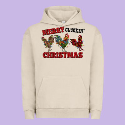 Merry Cluckin' Christmas Urban Hoodie Designed By Ranaportraitstore