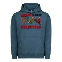 Pigment Midnight Navy Merry Cluckin' Christmas Urban Hoodie - RanaPortraitStore