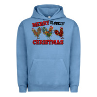 Pigment Pebble Blue Merry Cluckin' Christmas Urban Hoodie - RanaPortraitStore