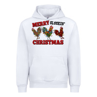 White Merry Cluckin' Christmas Urban Hoodie - RanaPortraitStore