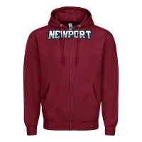 Burgundy Newport School Zipper Hoodie - linhVisuals