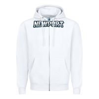 White Newport School Zipper Hoodie - linhVisuals