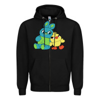 Black bunny and ducky Zipper Hoodie - linhVisuals