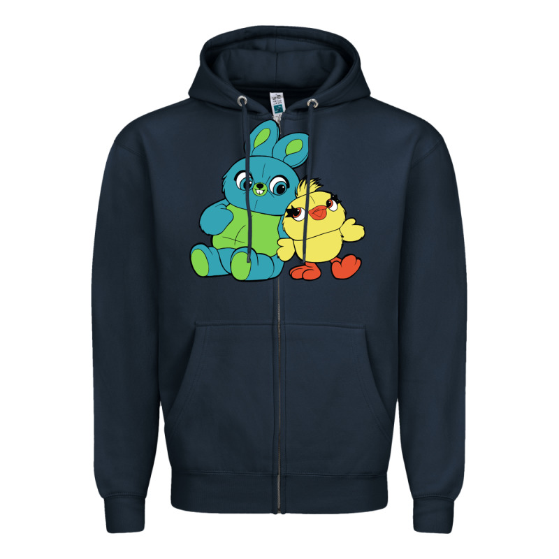 Bunny And Ducky Zipper Hoodie by linhVisuals | Teevron