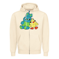 Sandshell bunny and ducky Zipper Hoodie - linhVisuals