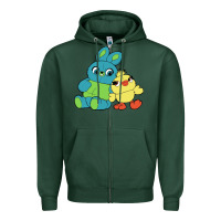 Sports Green bunny and ducky Zipper Hoodie - linhVisuals