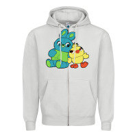 Dove Grey bunny and ducky Zipper Hoodie - linhVisuals