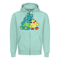 Seafoam bunny and ducky Zipper Hoodie - linhVisuals