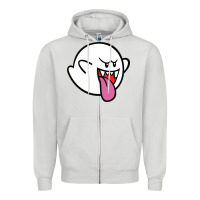 Dove Grey boo Zipper Hoodie - linhVisuals