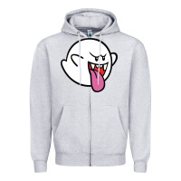 Heather Grey boo Zipper Hoodie - linhVisuals