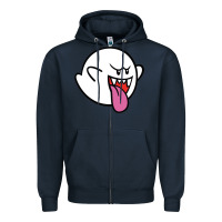 Navy boo Zipper Hoodie - linhVisuals