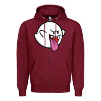 Burgundy boo Zipper Hoodie - linhVisuals