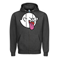 Charcoal Heather boo Zipper Hoodie - linhVisuals