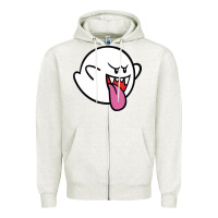 Oatmeal Heather boo Zipper Hoodie - linhVisuals