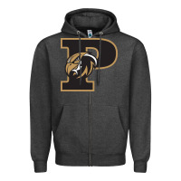 Charcoal Heather poolesville high school Zipper Hoodie - linhVisuals