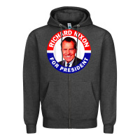 Charcoal Heather richard nixon president usa vote election campaign t shirt Zipper Hoodie - linhVisuals
