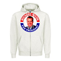 Oatmeal Heather richard nixon president usa vote election campaign t shirt Zipper Hoodie - linhVisuals