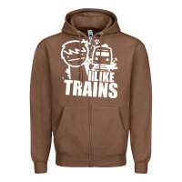 Chestnut i like trains Zipper Hoodie - linhVisuals