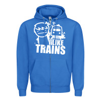 True Royal i like trains Zipper Hoodie - linhVisuals