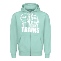 Seafoam i like trains Zipper Hoodie - linhVisuals