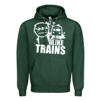 Sports Green i like trains Zipper Hoodie - linhVisuals
