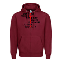 Burgundy anti trump resist Zipper Hoodie - linhVisuals