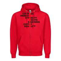 Red anti trump resist Zipper Hoodie - linhVisuals