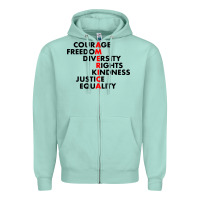 Seafoam anti trump resist Zipper Hoodie - linhVisuals