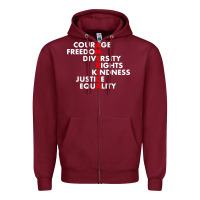 Burgundy anti trump resist Zipper Hoodie - linhVisuals