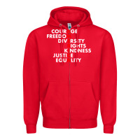 Red anti trump resist Zipper Hoodie - linhVisuals