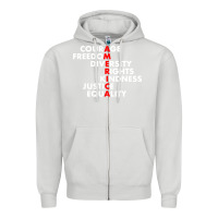 Dove Grey anti trump resist Zipper Hoodie - linhVisuals