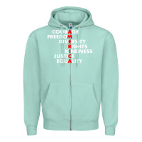 Seafoam anti trump resist Zipper Hoodie - linhVisuals
