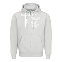 Dove Grey even firemen need heroes lineworker powerline technician premium Zipper Hoodie - linhVisuals