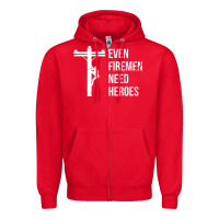 Red even firemen need heroes lineworker powerline technician premium Zipper Hoodie - linhVisuals
