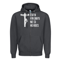 Smoke even firemen need heroes lineworker powerline technician premium Zipper Hoodie - linhVisuals