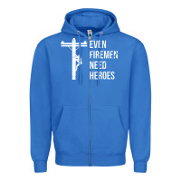 True Royal even firemen need heroes lineworker powerline technician premium Zipper Hoodie - linhVisuals