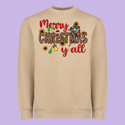 Merry Christmas Y'all Heavyweight Sweatshirt Designed By Jahusdesignshop