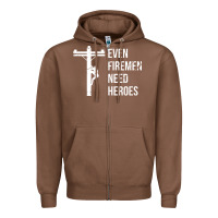 Chestnut even firemen need heroes lineworker powerline technician premium Zipper Hoodie - linhVisuals