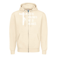 Sandshell even firemen need heroes lineworker powerline technician premium Zipper Hoodie - linhVisuals