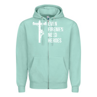 Seafoam even firemen need heroes lineworker powerline technician premium Zipper Hoodie - linhVisuals